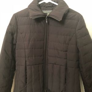 Brown winter puffer coat